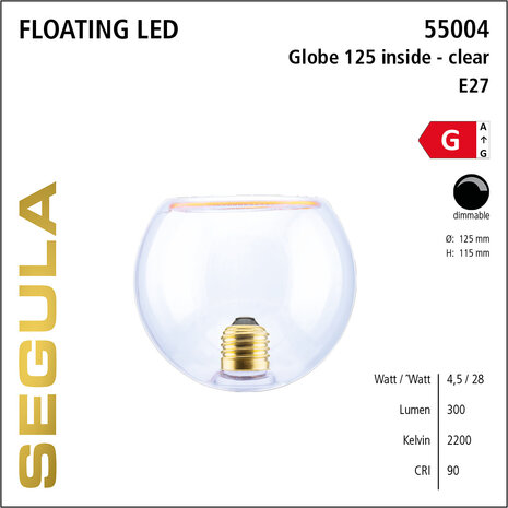 Segula Floating SG-55004 Globelamp E27 fitting 4.5W 125mm