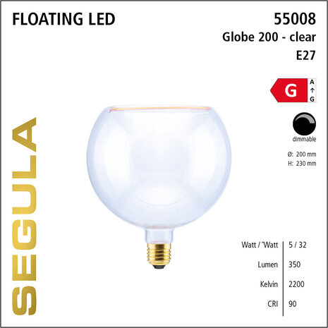 Segula Floating SG-55008 LED Globelamp E27 fitting 5W 200mm