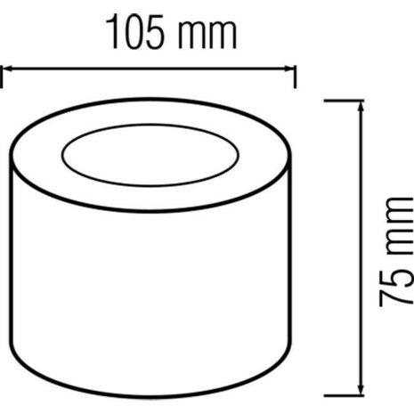 LED Downlight Opbouwspot 5W - Natuurlijk Wit 4200K - Mat Zwart Aluminium - &Oslash;105mm