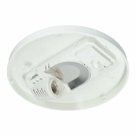 LED Plafondlamp met Bewegingssensor - 360&deg; Sensor - E27 Fitting - Opbouw - Ovaal - Mat Wit - Glas