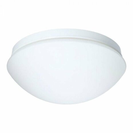 LED Plafondlamp met Bewegingssensor - 360&deg; Sensor - E27 Fitting - Opbouw - Ovaal - Mat Wit - Glas