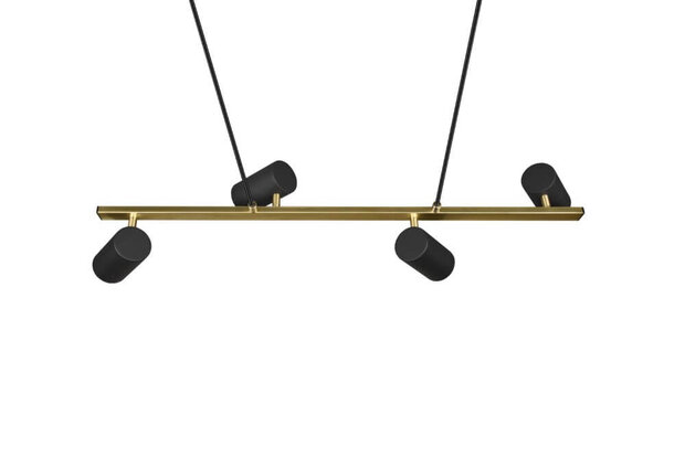 Trio Marley - Hanglamp - Zwart/Goud 4 x gu10 Armatuur