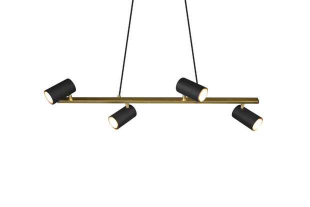 Trio Marley - Hanglamp - Zwart/Goud 4 x gu10 Armatuur