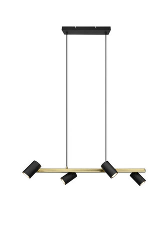 Trio Marley - Hanglamp - Zwart/Goud 4 x gu10 Armatuur