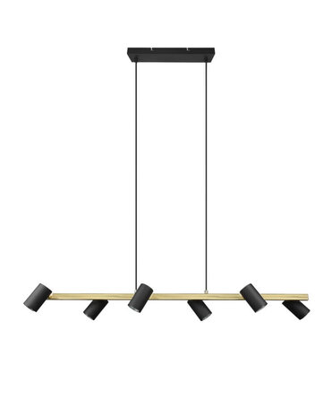 Trio Marley - Hanglamp - Zwart/Goud 6 x gu10 Armatuur