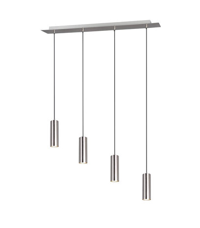 Trio Marley - Hanglamp - Nikel Mat 4 x gu10 Armatuur H:150cm