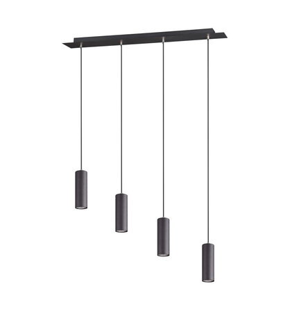 Trio Marley - Hanglamp - Zwart 4 x gu10 Armatuur H:150cm