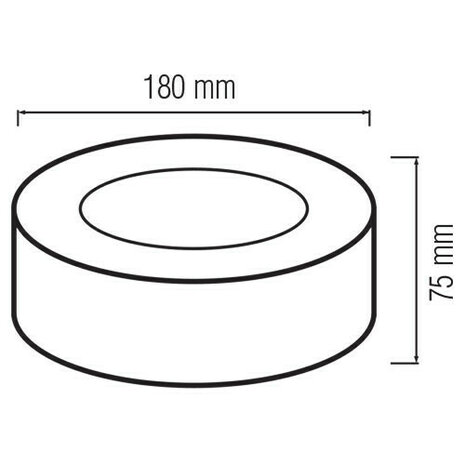 LED Downlight Opbouwspot 15W - Natuurlijk Wit 4200K - Mat Zwart Aluminium - &Oslash;180mm