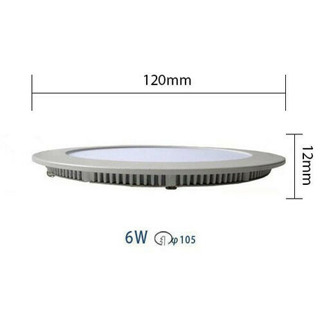 LED Downlight Slim - Inbouw Rond 6W - Warm Wit 2700K - Mat Wit Aluminium - &Oslash;120mm