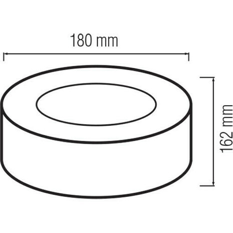 LED Downlight - Opbouw Rond XL 15W - Natuurlijk Wit 4200K - Mat Zwart Aluminium - &Oslash;180mm