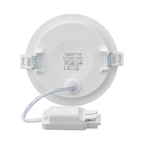 LED Downlight Slim - Inbouw Rond 6W - Warm Wit 3000K - Mat Wit Aluminium - &Oslash;128mm - IP40