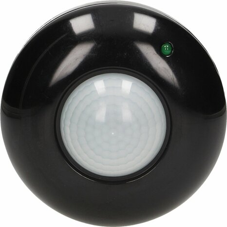 PIR bewegingssensor binnen voor lamp - Bewegingsmelder plafond - Motion sensor 360&deg; - Doorgangsmelder 2000 Lux - Zwart