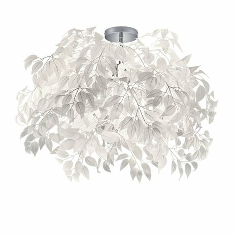 Reality - Leavy - Plafondlamp - Plafondverlichting - E14 Fitting - 3-lichts - Rond - Chroom/Wit - Aluminium  &Oslash;: 70