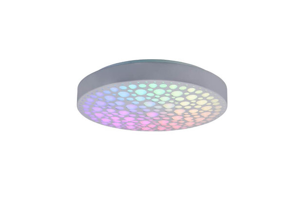 Reality Chizu - LED Plafondlamp - Plafondverlichting - 22W - Aanpasbare Kleur - RGB - Afstandsbediening - Dimbaar - Rond - Wit - Kunststof