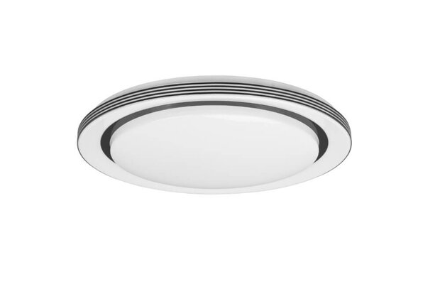 Reality Atria - LED Plafondlamp - Plafondverlichting - 21W - Aanpasbare Kleur - Afstandsbediening - Dimbaar - Sterlicht - Rond - Zwart - Kunststof