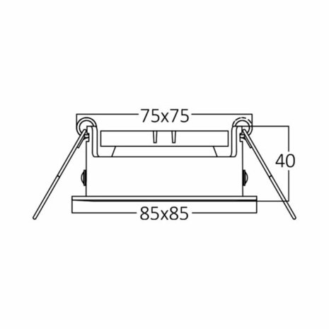 Inbouwspots - Vierkant Inbouw spot - Wit - 85mm - Geschikt voor LED