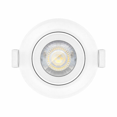 LED Spot - Inbouwspot - 5W - Warm Wit 3000K - Mat Wit - Rond - Kantelbaar