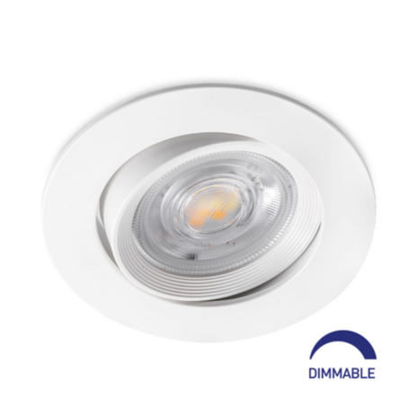 LED Spot - Inbouwspot - 7W - CCT 3000K 4000K 6000K - Mat Wit - Rond - Kantelbaar - Dimbaar