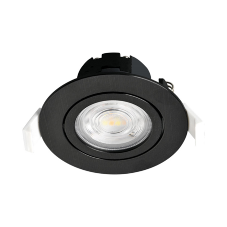 LED Spot - Inbouwspot - 7W - CCT 3000K 4000K 6000K - Mat Zwart - Rond - Kantelbaar - Dimbaar