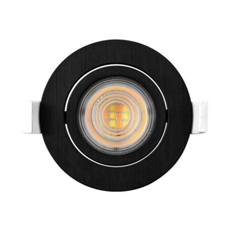 LED Spot - Inbouwspot - 7W - CCT 3000K 4000K 6000K - Mat Zwart - Rond - Kantelbaar - Dimbaar