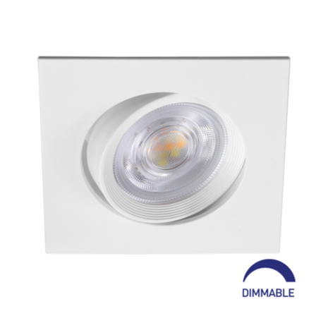 LED Spot - Inbouwspot - 7W - CCT 3000K 4000K 6000K - Mat Wit - Vierkant - Kantelbaar - Dimbaar