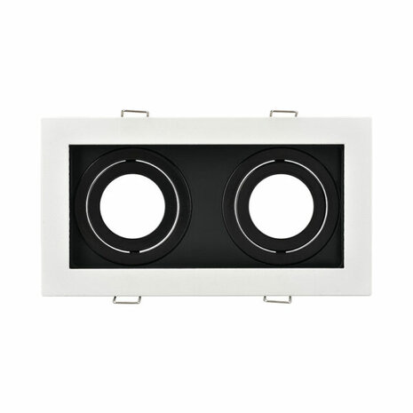 Inbouwspots - Vierkant Inbouw spot - Mat Wit/Zwart - 185mm - Geschikt voor LED