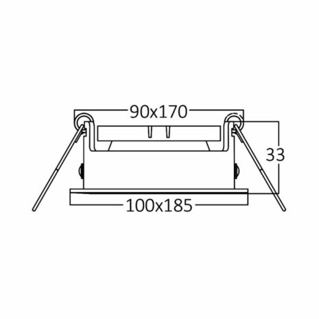 Inbouwspots - Vierkant Inbouw spot - Mat Wit/Zwart - 185mm - Geschikt voor LED