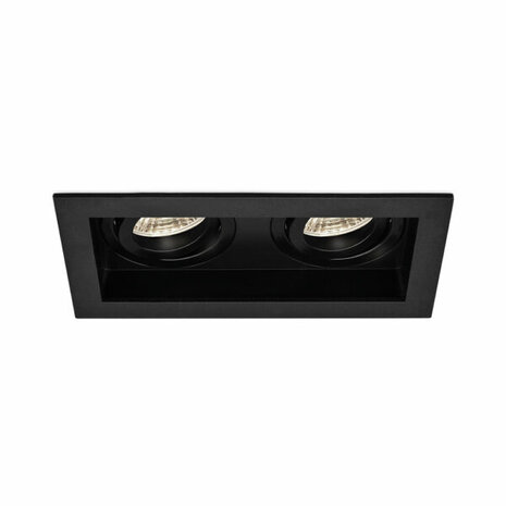 Inbouwspots - Vierkant Inbouw spot - Mat Zwart - 185mm - Geschikt voor LED