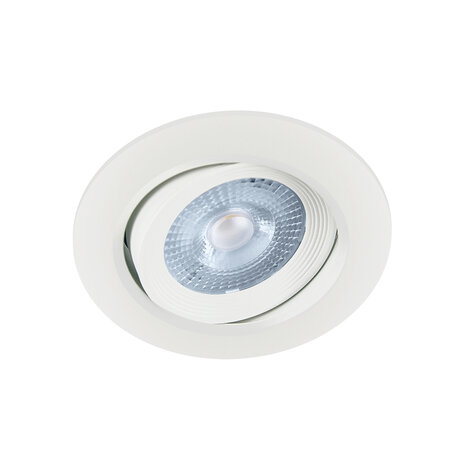 LED Spot - Moni Led - Inbouwspot - 5W - Warm Wit 3000K - Mat Wit - Rond - Kantelbaar