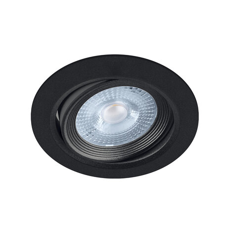 LED Spot - Moni Led - Inbouwspot - 5W - Warm Wit 3000K - Mat Zwart - Rond - Kantelbaar