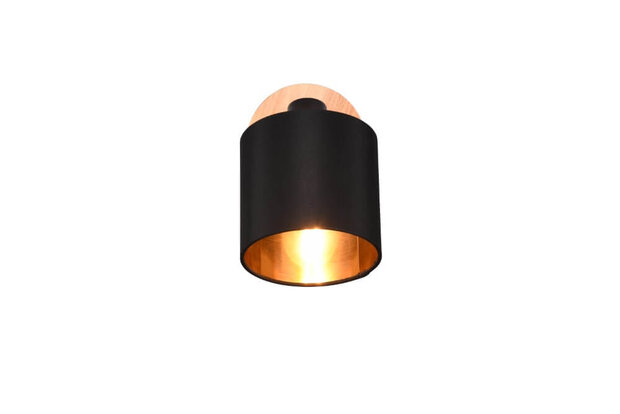 Reality - Tommy - Wandspot - Wandverlichting - E14 Fitting - Rond - Bruin - Aluminium