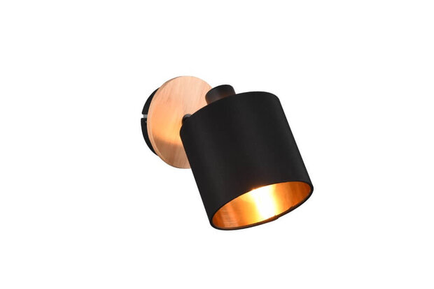 Reality - Tommy - Wandspot - Wandverlichting - E14 Fitting - Rond - Bruin - Aluminium