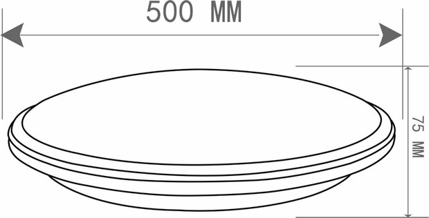 Reality Limbus - LED Plafondlamp - Plafondverlichting - 34W - Warm Wit 3000K - Dimbaar - Rond - Zwart - Kunststof - &Oslash;: 50