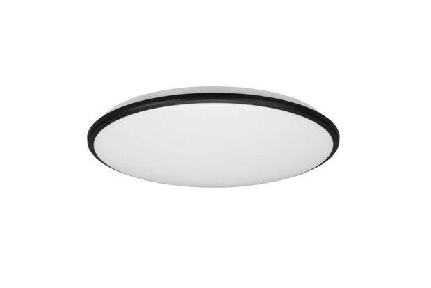 Reality Limbus - LED Plafondlamp - Plafondverlichting - 34W - Warm Wit 3000K - Dimbaar - Rond - Zwart - Kunststof - &Oslash;: 50