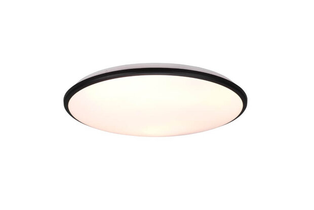 Reality Limbus - LED Plafondlamp - Plafondverlichting - 34W - Warm Wit 3000K - Dimbaar - Rond - Zwart - Kunststof - &Oslash;: 50