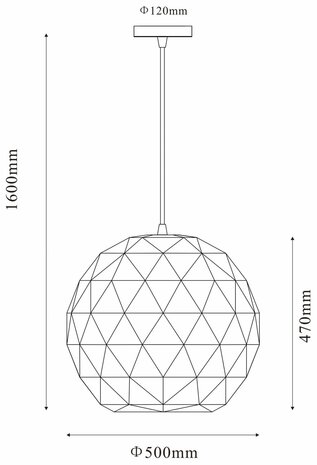 Deko-Light Asterope Round 500 mm - Hanglamp Metaal - Rond - Mat Zwart