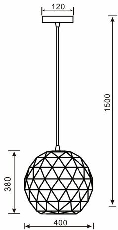 Deko-Light Asterope Round 400 mm - Hanglamp Metaal - Rond - Mat Zwart