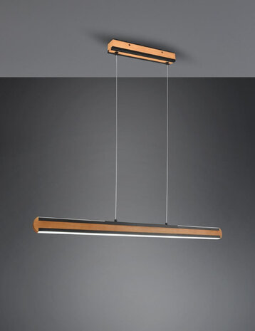 Trio Hanglamp Deacon - houtbruin met zwart