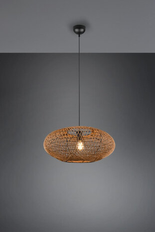 Trio Hanglamp Hedda - Rotan - Bruin /Zwart