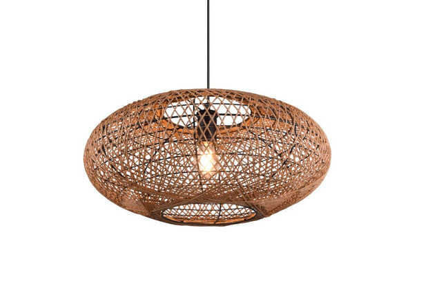 Trio Hanglamp Hedda - Rotan - Bruin /Zwart