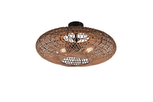 Trio Hedda Plafondlamp - Rotan - Bruin/Zwart