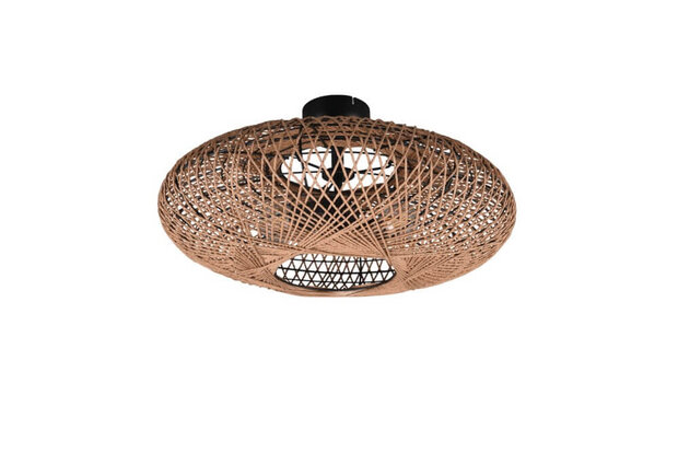 Trio Hedda Plafondlamp - Rotan - Bruin/Zwart