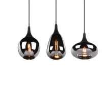 Trio Lumina Hanglamp Zwart - Verchroomd Glas