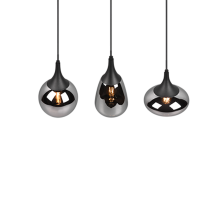 Trio Lumina Hanglamp Zwart - Verchroomd Glas