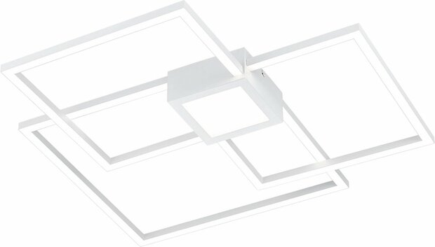 Trio leuchten - LED Plafondlamp - 38W - Natuurlijk Wit 4000K - Dimbaar - Vierkant - Wit - Aluminium