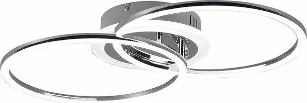 Reality - Venida LED Plafondlamp - Plafondverlichting - 25W - Natuurlijk Wit 4000K - Dimbaar - Rond - Chroom - Aluminium