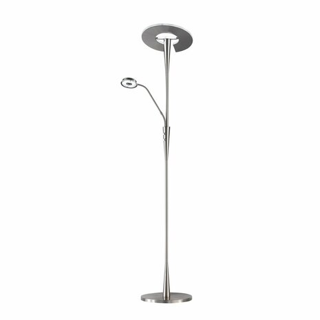 Trio vloerlamp met leeslampje Quebec nikkel mat