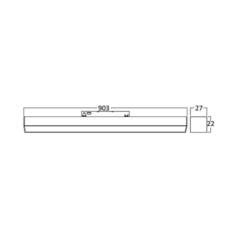 Magnet LM3 -  28W 48VDC 3000K ZWART MAGNETISCH LINEAIR SPOORLICHT L:900mm