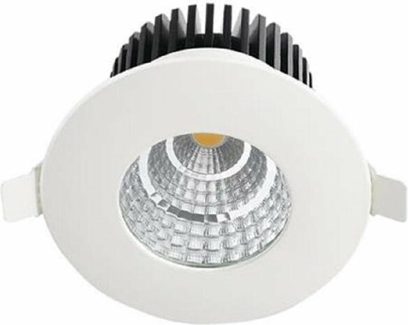 LED Spot - Inbouwspot - Rond 6W - Waterdicht IP65 - Natuurlijk Wit 4200K - Mat Wit Aluminium - 90mm