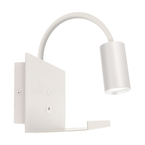 TELO WLL - Wandlamp - GU10 Fitting - USB Oplaadfunctie - Mat Wit - Aluminium